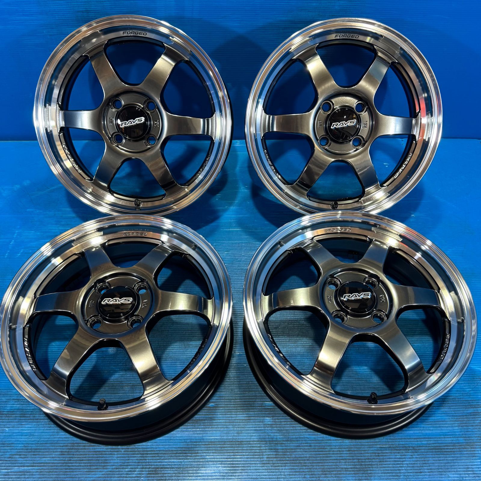【極上美品】RAYS VOLK RACING TE37 KCR 15インチ 4本 極上 RAYS ボルクレーシング TE37 KCR PM 15インチ 5J +45 PCD100 4H