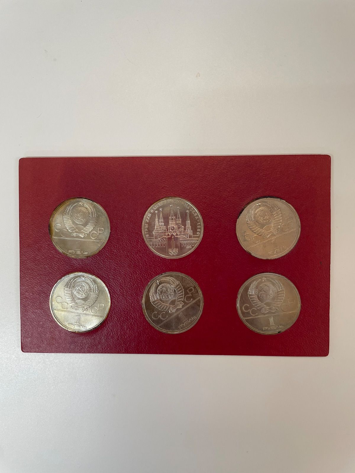 1980年 モスクワオリンピック 記念硬貨 6枚セット ソ連 1ルーブル 台紙