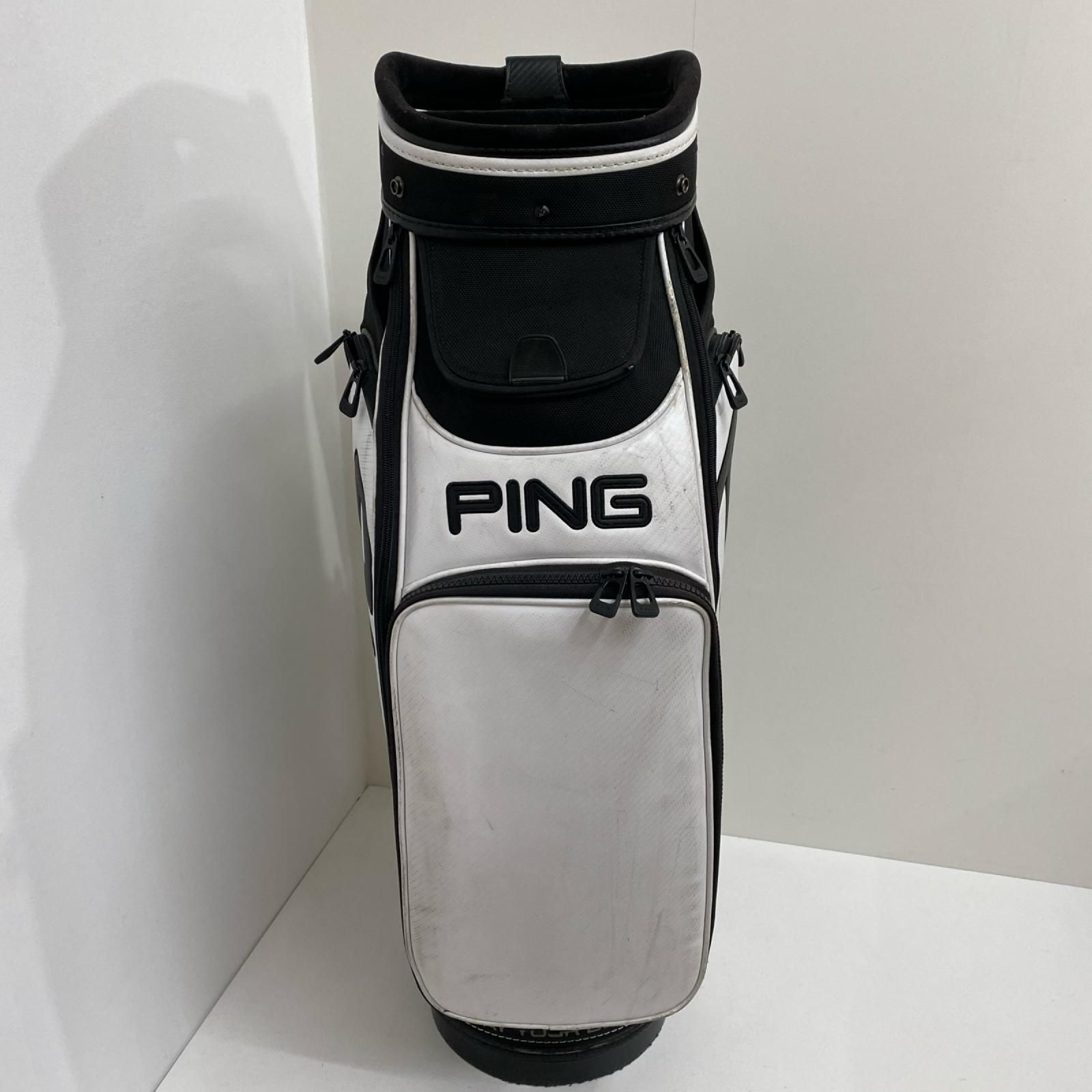 加古川店】ピン PING キャディバッグ ﾌﾗｯｸﾞｼｯﾌﾟﾓﾃﾞﾙ ﾌｰﾄﾞ有(ﾎﾟｹｯﾄ中