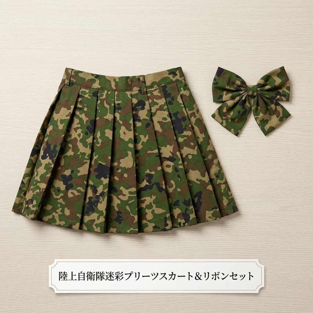 訳あり】プリーツ スカート 陸上 自衛隊 迷彩 サバゲ― 制服 高校 戦闘