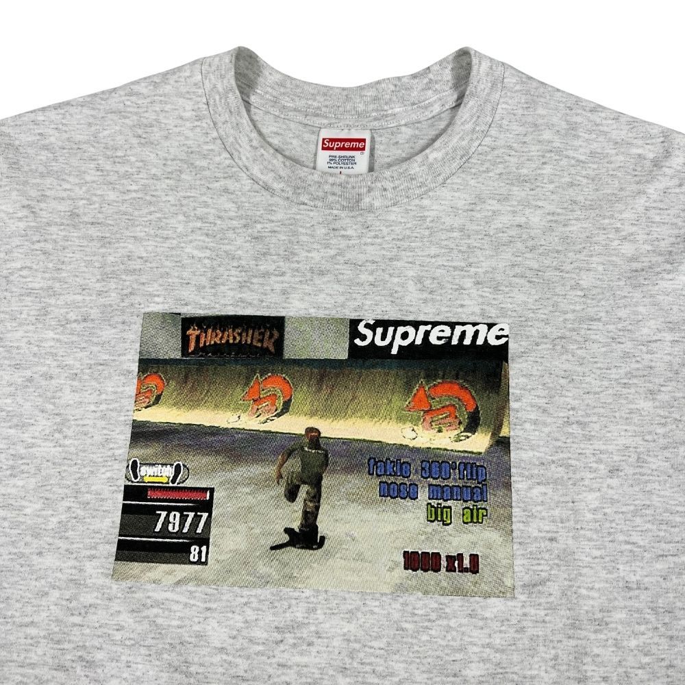 SUPREME シュプリーム ×Thrasher プリント 半袖Tシャツ アッシュ