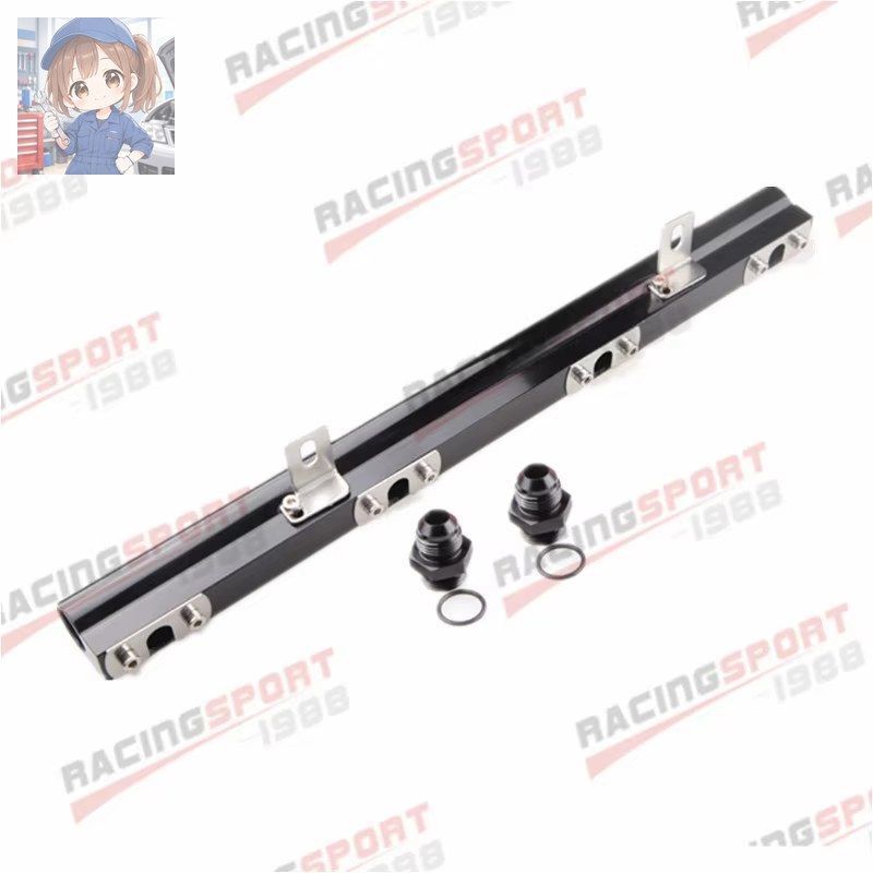 ボルボ240740940用ハイフロービレット燃料レールブラック