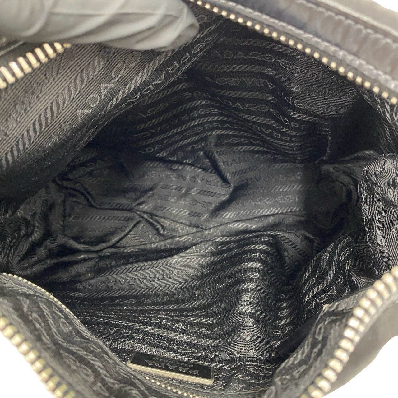 極 美品 PRADA プラダ 三角ロゴ 金具 テスート ポコノ ナイロン レザー
