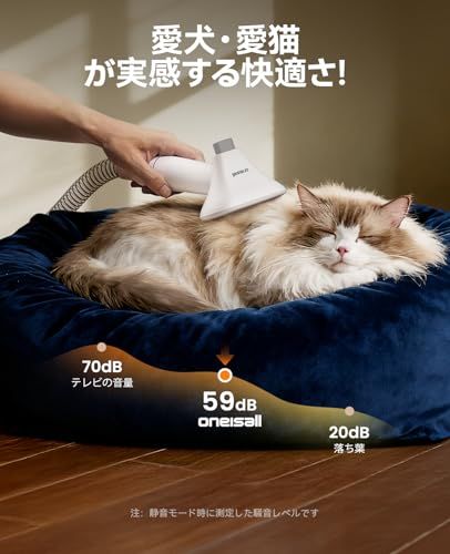 Oneisall 犬 バリカン 15kpa 吸引式 ペットグルーミング掃除機 3 in 1