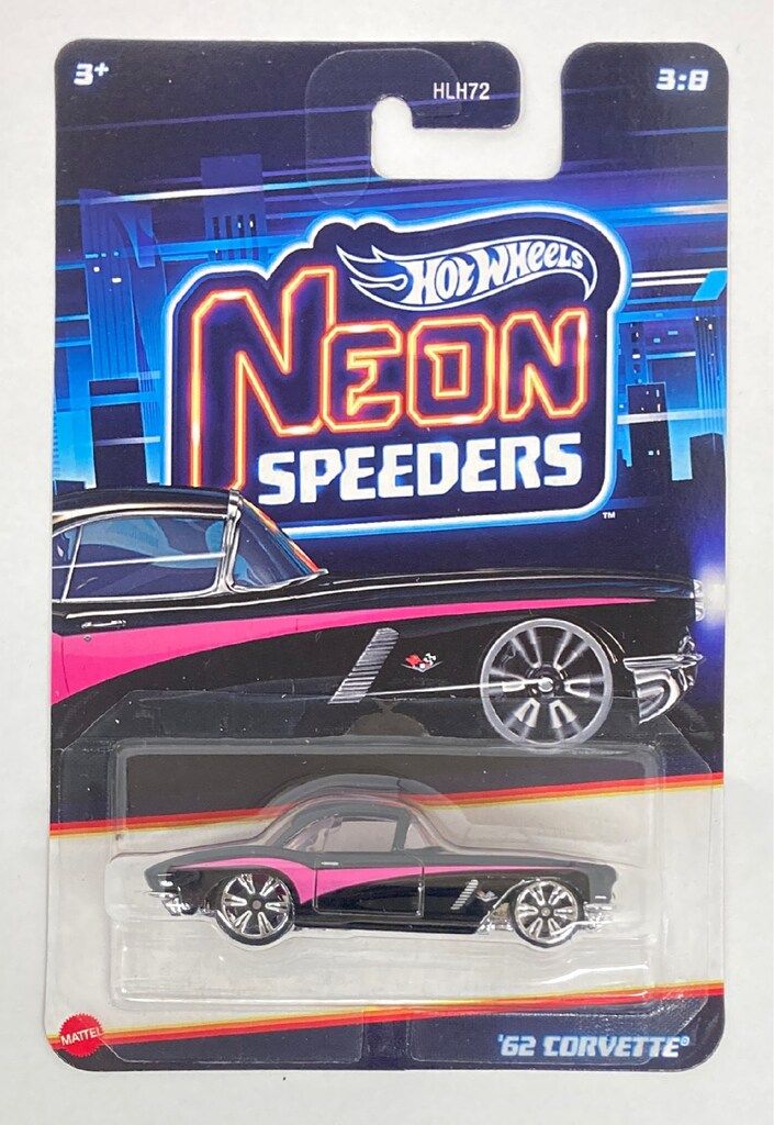 MATTEL HOTWHEELS NEON SPEEDERS 3/8 JKX95 '62 CORVETTE 3/8