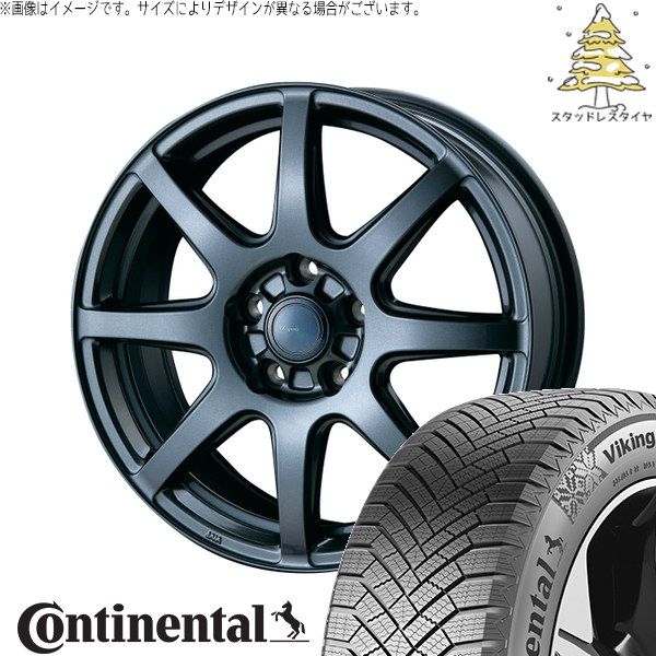 アルファード ヴェルファイア 225/60R18 スタッドレスタイヤ ホイール 4本セット | コンチネンタル バイキングコンタクト8 × インターミラノ AZ sports LX-8 ダークグレーメタリック 18インチ 7.5J +38 5穴114.3