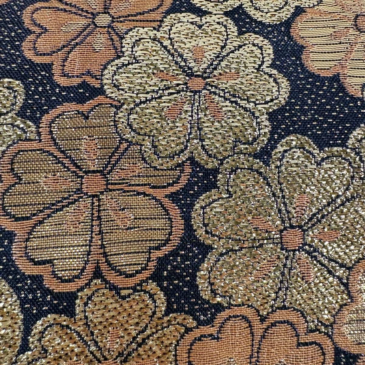 袋帯 秀品 振袖向き 桜 笠松 金糸 箔 赤黒 六通 正絹 【中古】 - メルカリ