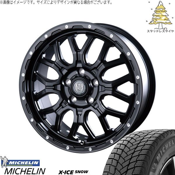 ジムニーシエラ ノマド 215/70R16 スタッドレスタイヤ ホイール 4本セット | ミシュラン エックスアイス スノー × インターミラノ マットバーン XR-800M マットブラックピアスポリッシュ 16インチ 5.5J 0 5穴139.7 102,003円
