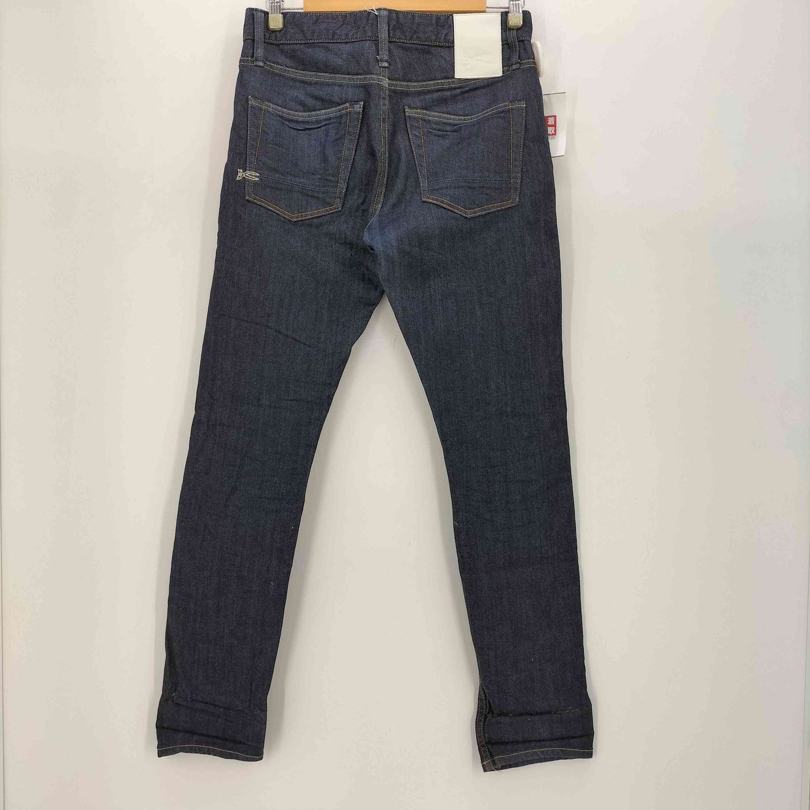 デンハム DENHAM レザーパッチ ボタンフライ インディゴ デニムパンツ 