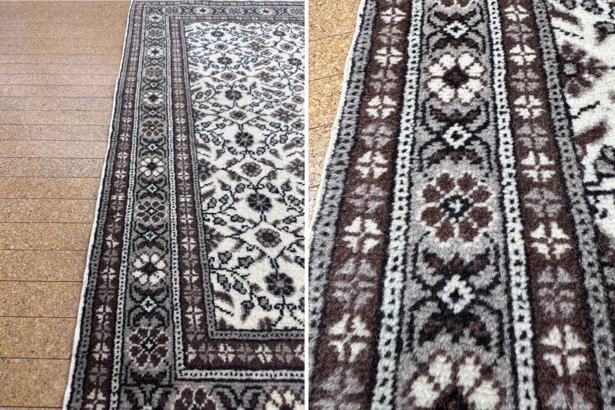 トルコ カイセリ産 絨毯 手織りウールラグ ペルシャ絨毯風 花柄