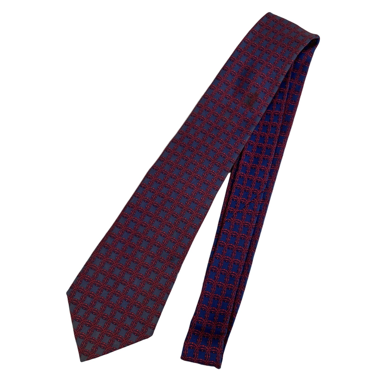 HERMES PARIS エルメス ネクタイ レッド ブルー 中古O11750791 8,208円