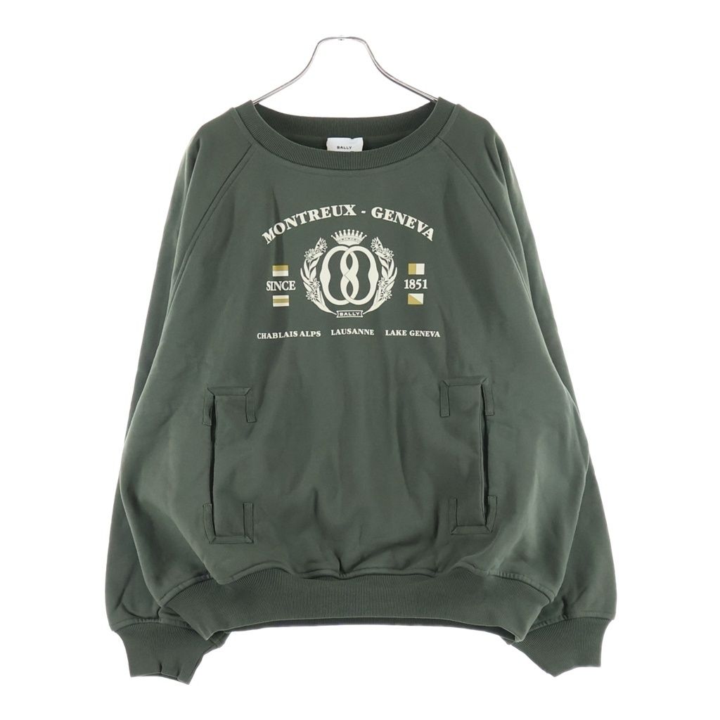 BALLY (バリー) Sweatshirt クルーネックスウェットトレーナー カーキ M5BAA47F-CO205