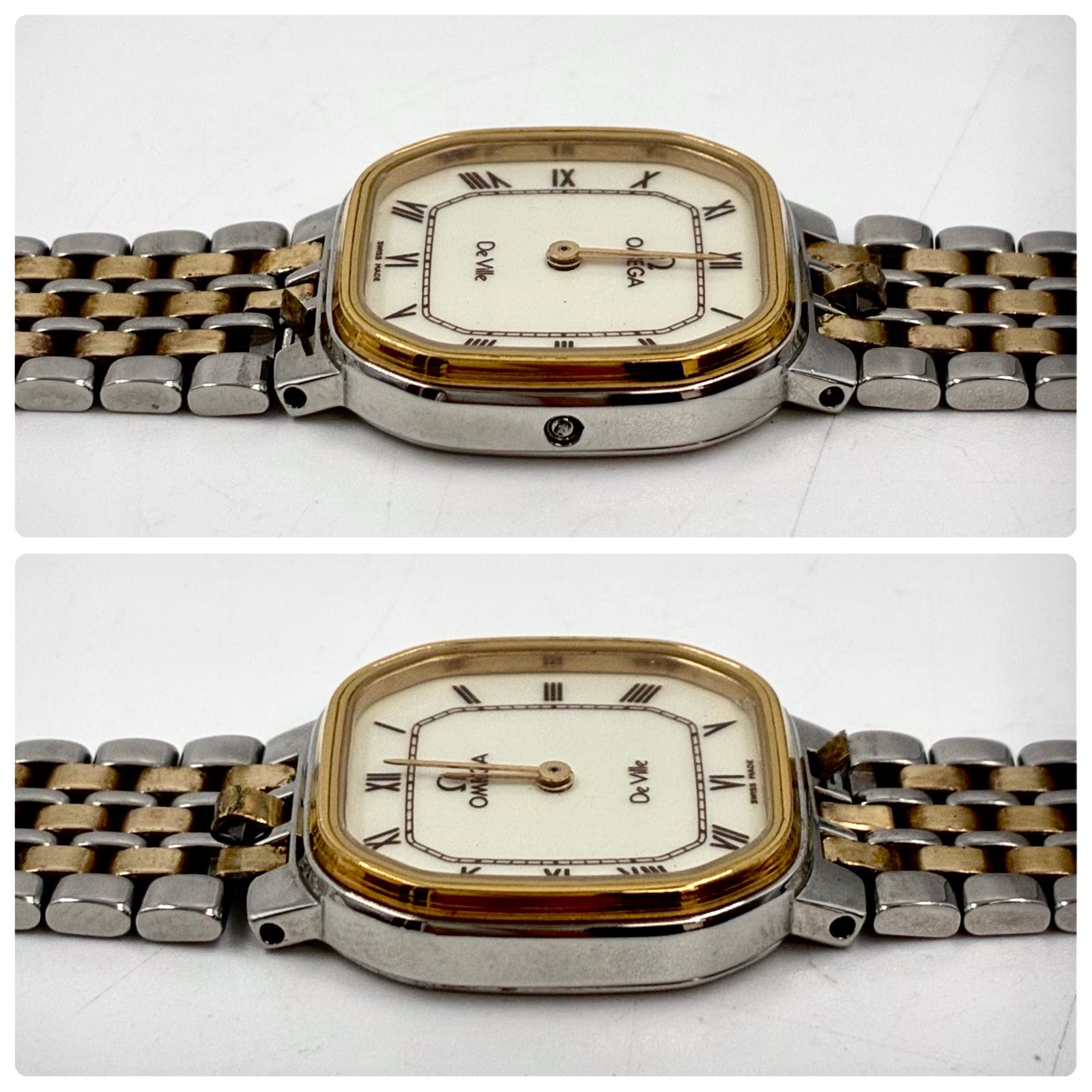 【稼働品】OMEGA デヴィル オクタゴン クォーツ 腕時計 コンビ 純正ブレス 純正ブレス】OMEGA/オメガ De Ville/デヴィル クォーツ オクタゴン