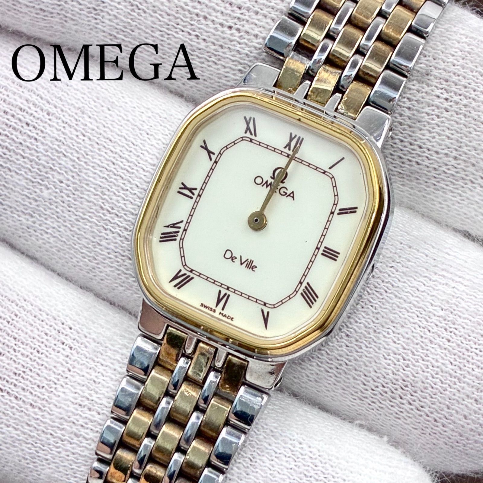 【稼働品】OMEGA デヴィル オクタゴン クォーツ 腕時計 コンビ 純正ブレス 純正ブレス】OMEGA/オメガ De Ville/デヴィル クォーツ オクタゴン