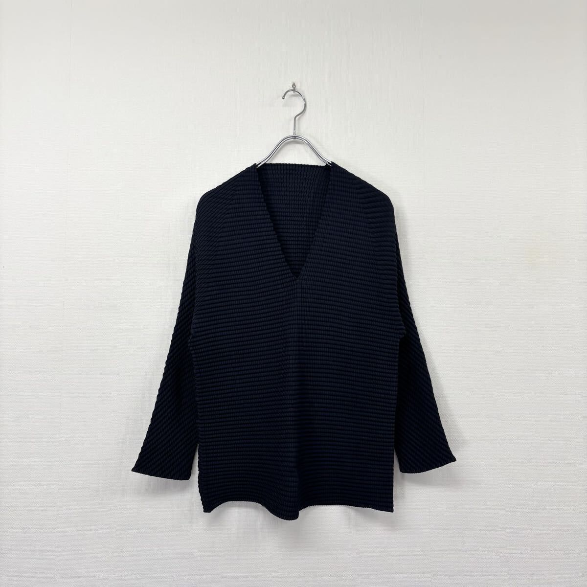 ISSEY MIYAKE イッセイミヤケ Vネック ワッフル プリーツ カットソー