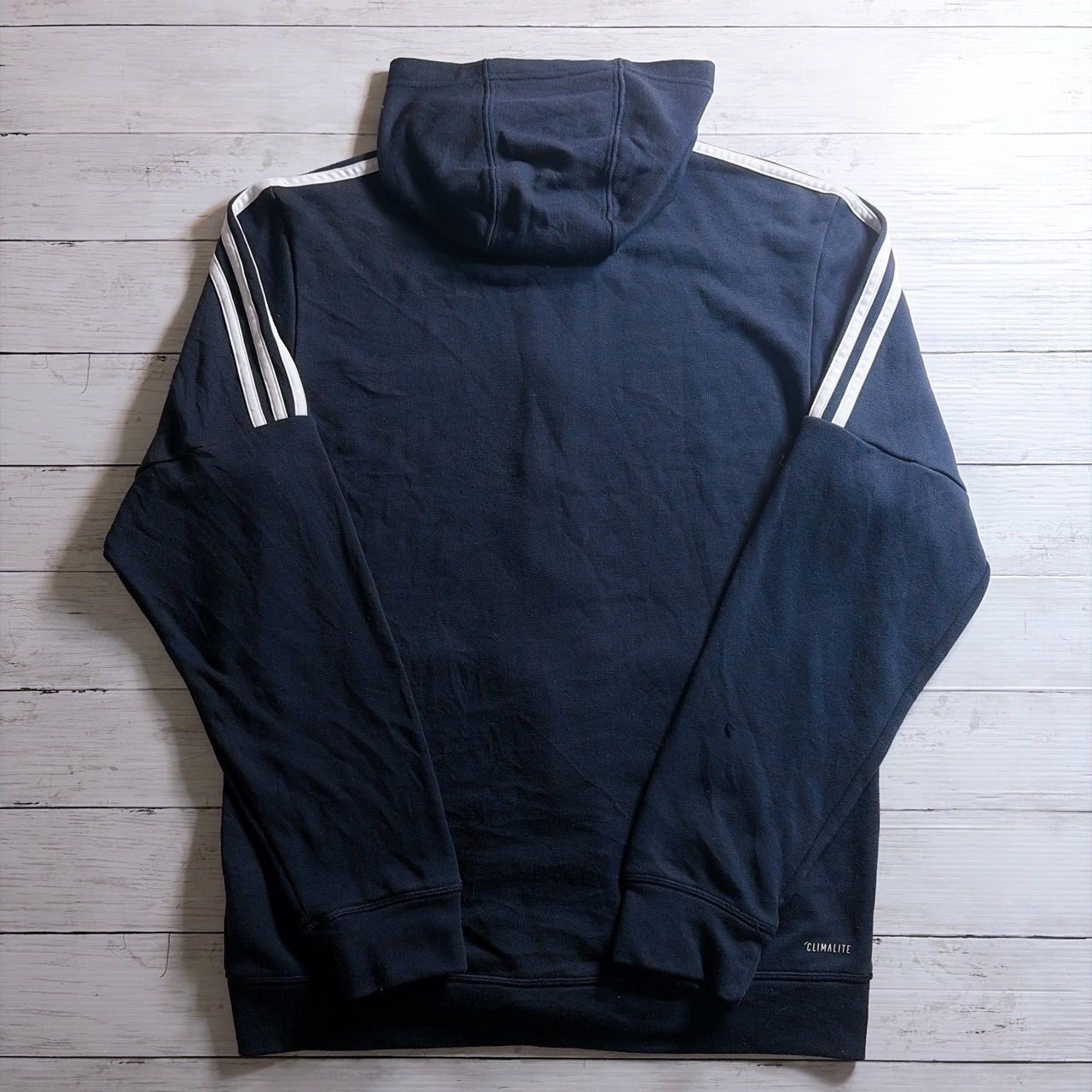 最高モデル】adidas ZIP UP HOODIE アディダス ネイビー 紺 ホワイト 3 