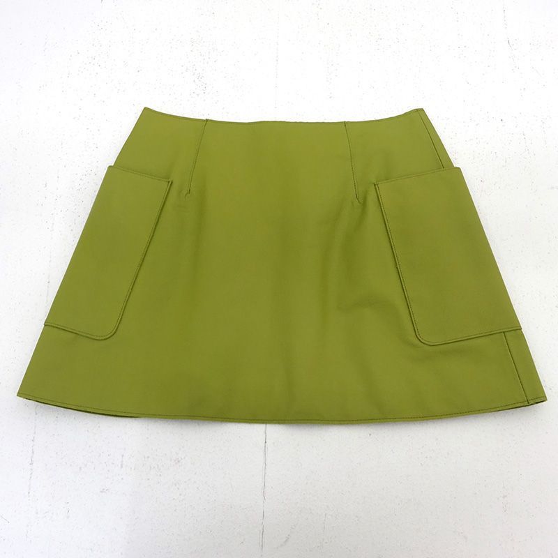 小物 FUMIKA_UCHID POCKET SKIRTsize36 三重店】FUMIKA UCHIDA LEATHER POCKET SKIRT レザースカート サイズ