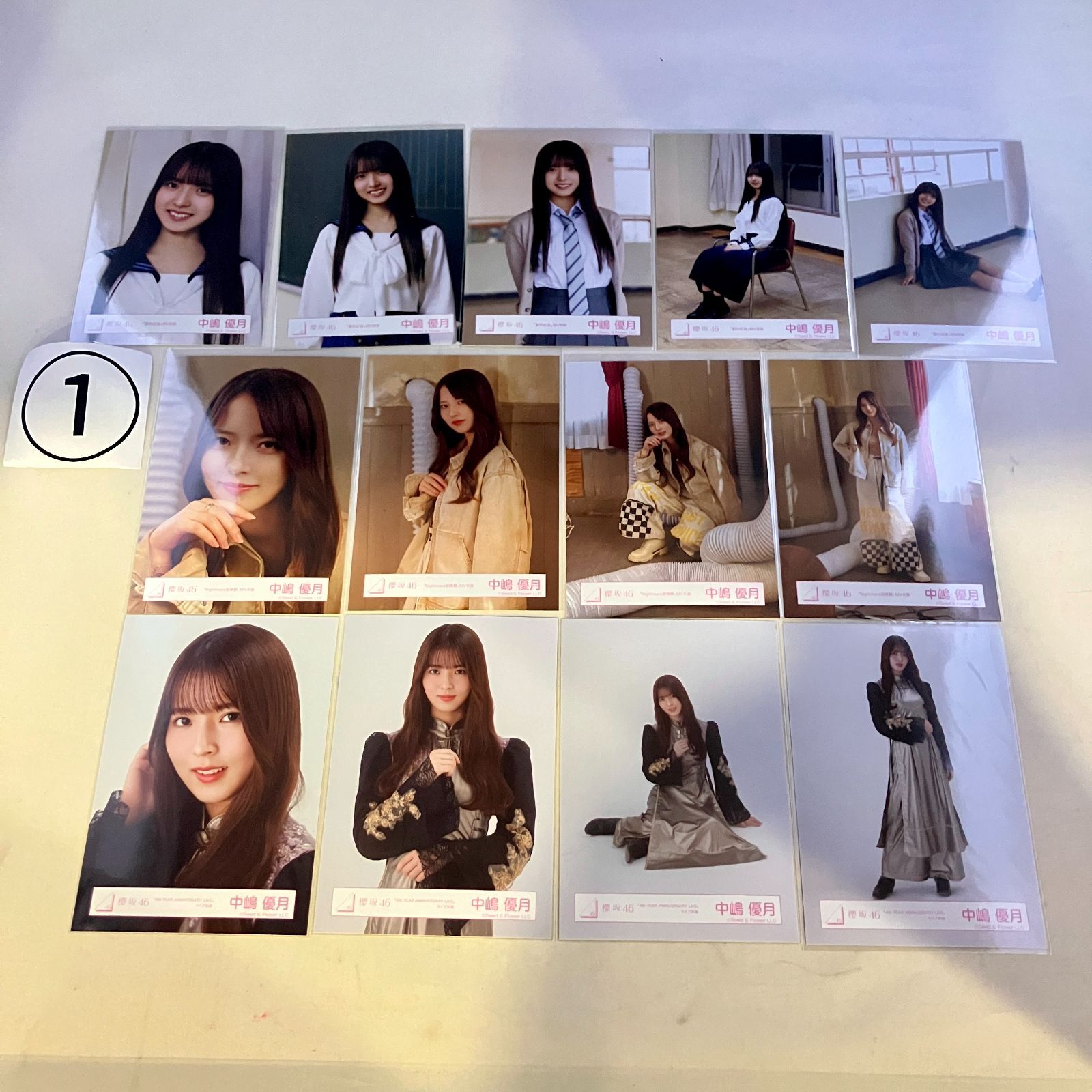 櫻坂46 中嶋優月 生写真 コンプ 4種 バラ2種 セット NLK077P f115