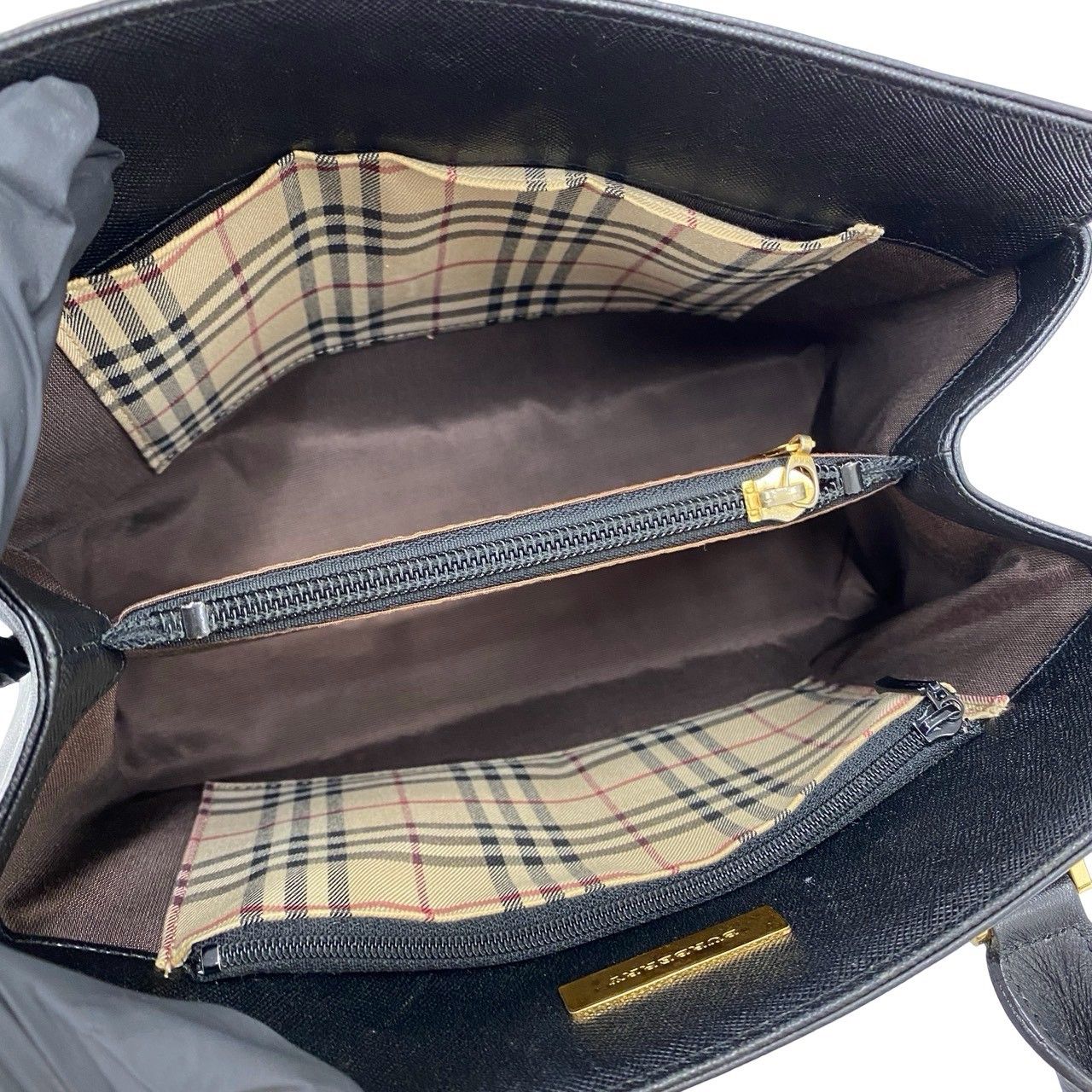 極 美品 希少品 BURBERRY バーバリー ロゴ 金具 ノバチェック 柄