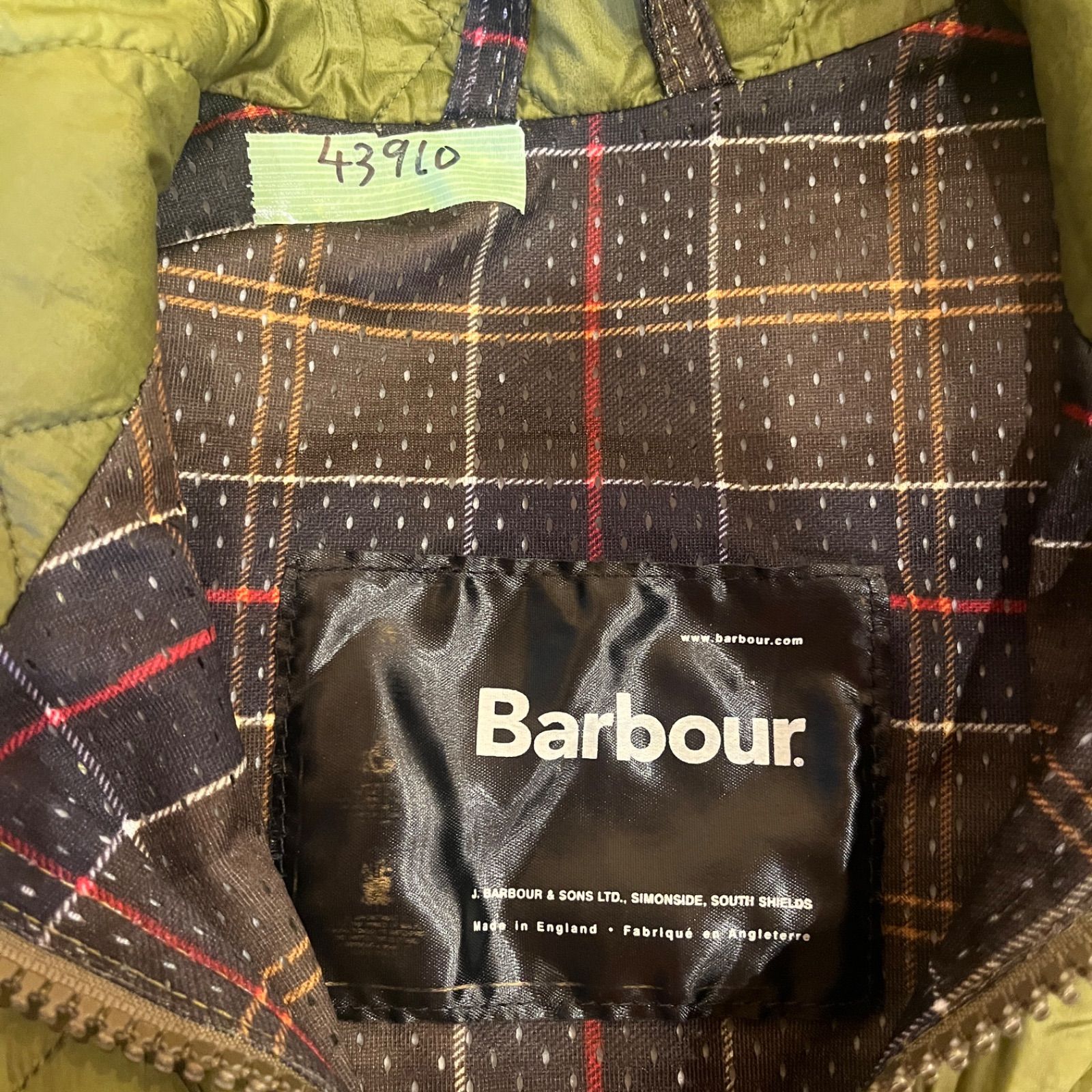 90年代 イングランド製 Barbour バブアー キルティングベスト オリーブ Barbour バブアー キルティングベスト ライナーベスト ジップアップ