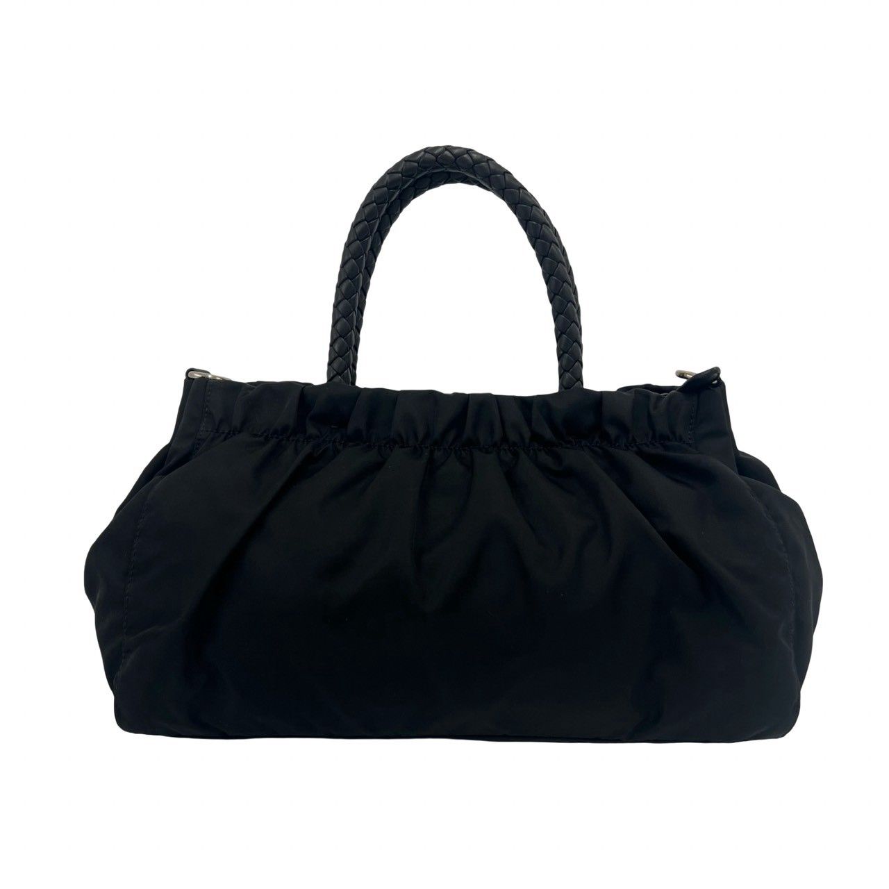 極 美品 PRADA プラダ 三角 ロゴ 金具 トライアングル プレート