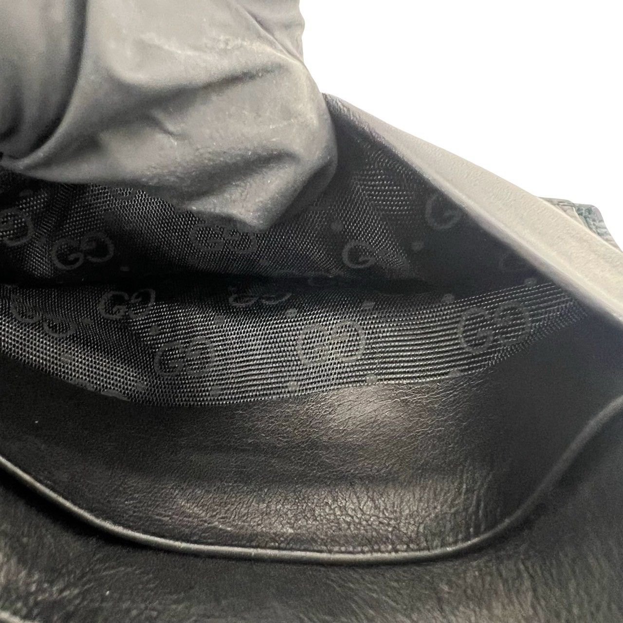 極 美品 GUCCI グッチ シェリーライン GG ロゴ 金具 レザー本革 がま口