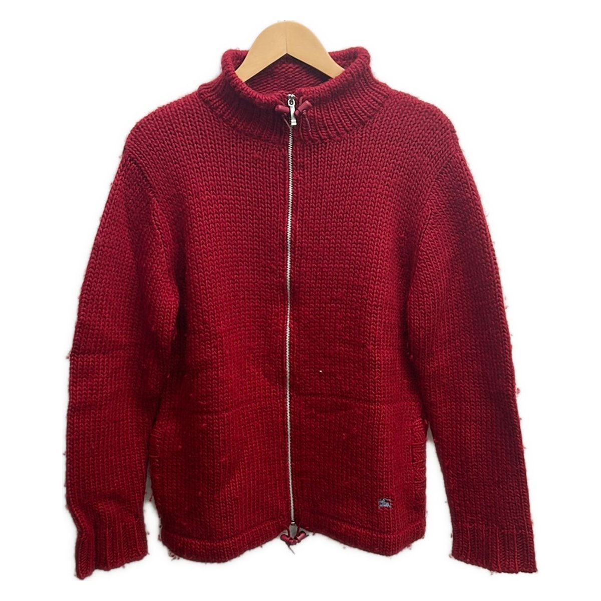 Burberry Black Label(バーバリーブラックレーベル) ブルゾン サイズ2 M メンズ レッド ニット/ジップアップ/冬物
