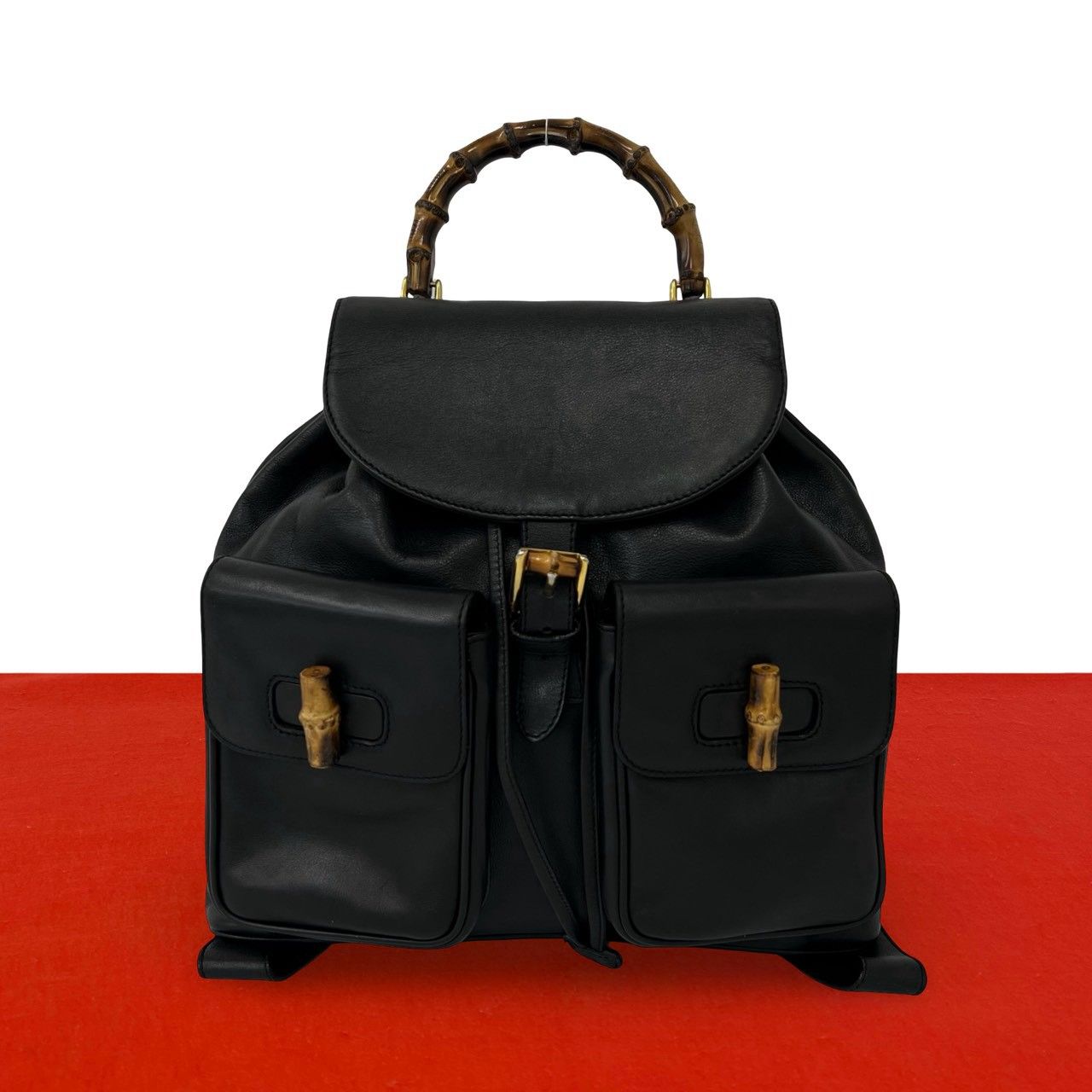 極 美品 GUCCI グッチ オールドグッチ ヴィンテージ バンブー レザー