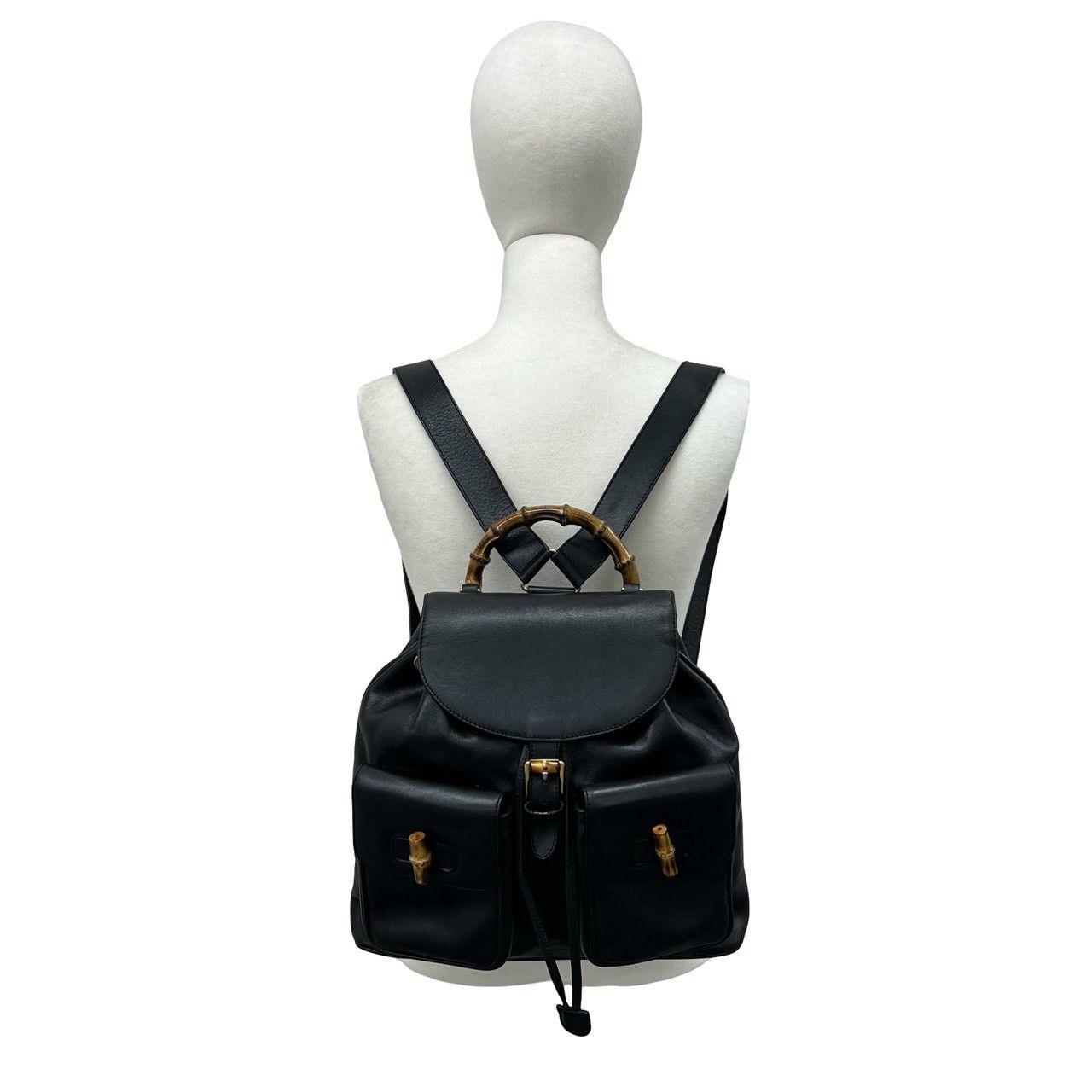 極 美品 GUCCI グッチ オールドグッチ ヴィンテージ バンブー レザー 