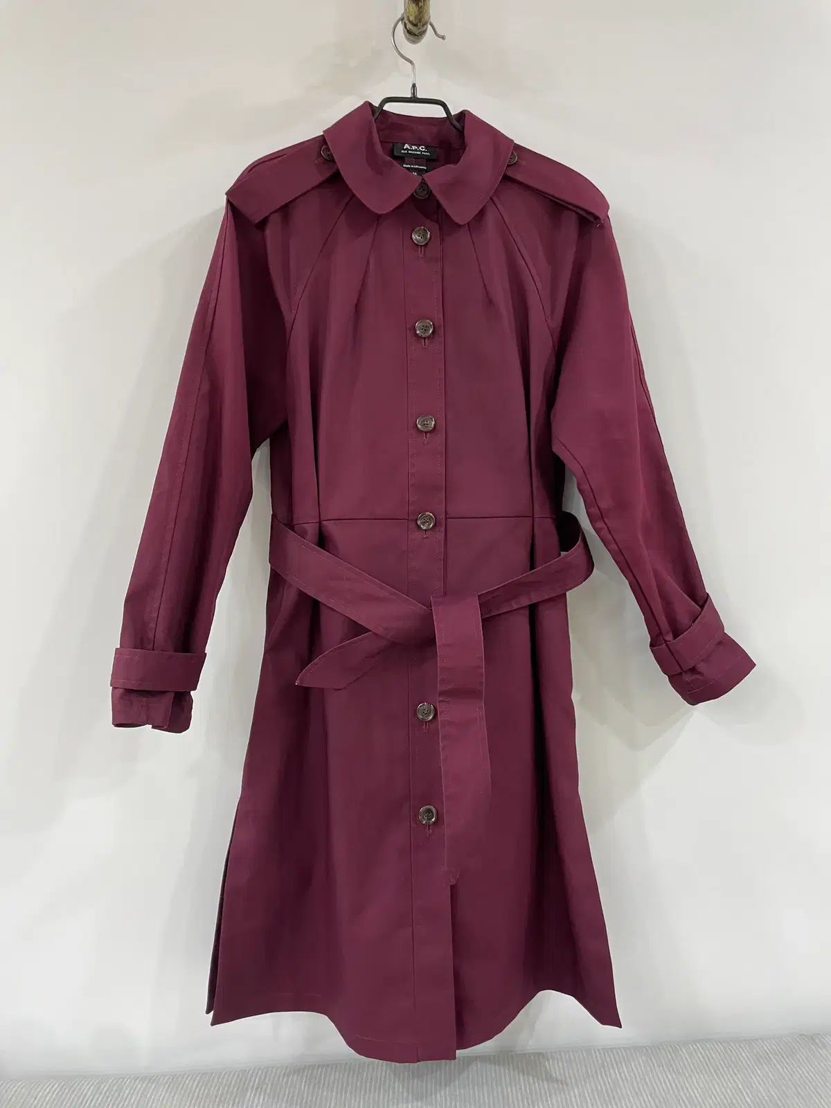 A.P.C. アーペーセー バーガンディ ベルト付き トレンチ コート 34 8,752円