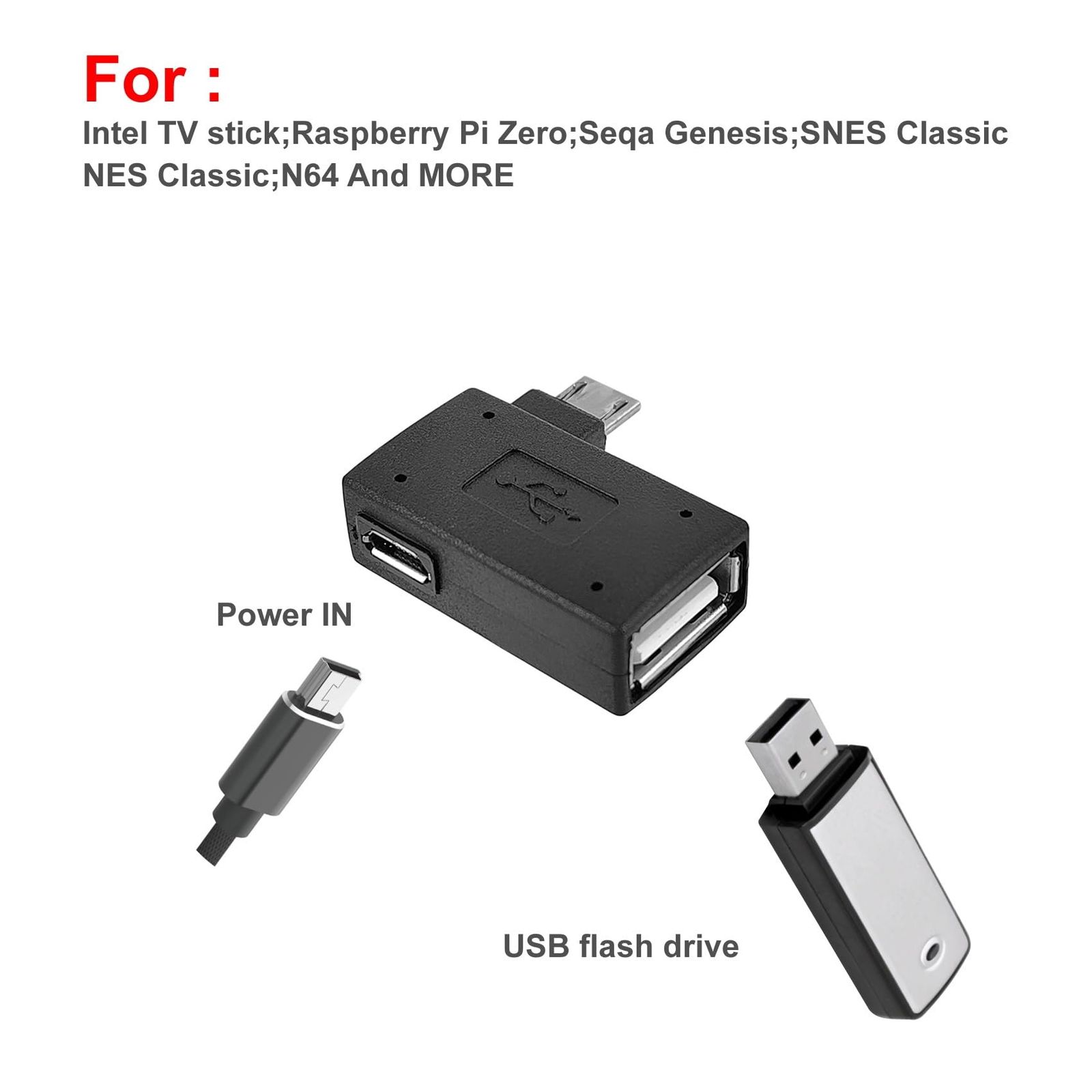 OTGケーブルアダプター Fire TV Stick 4K Max用 3個パック Micro USB