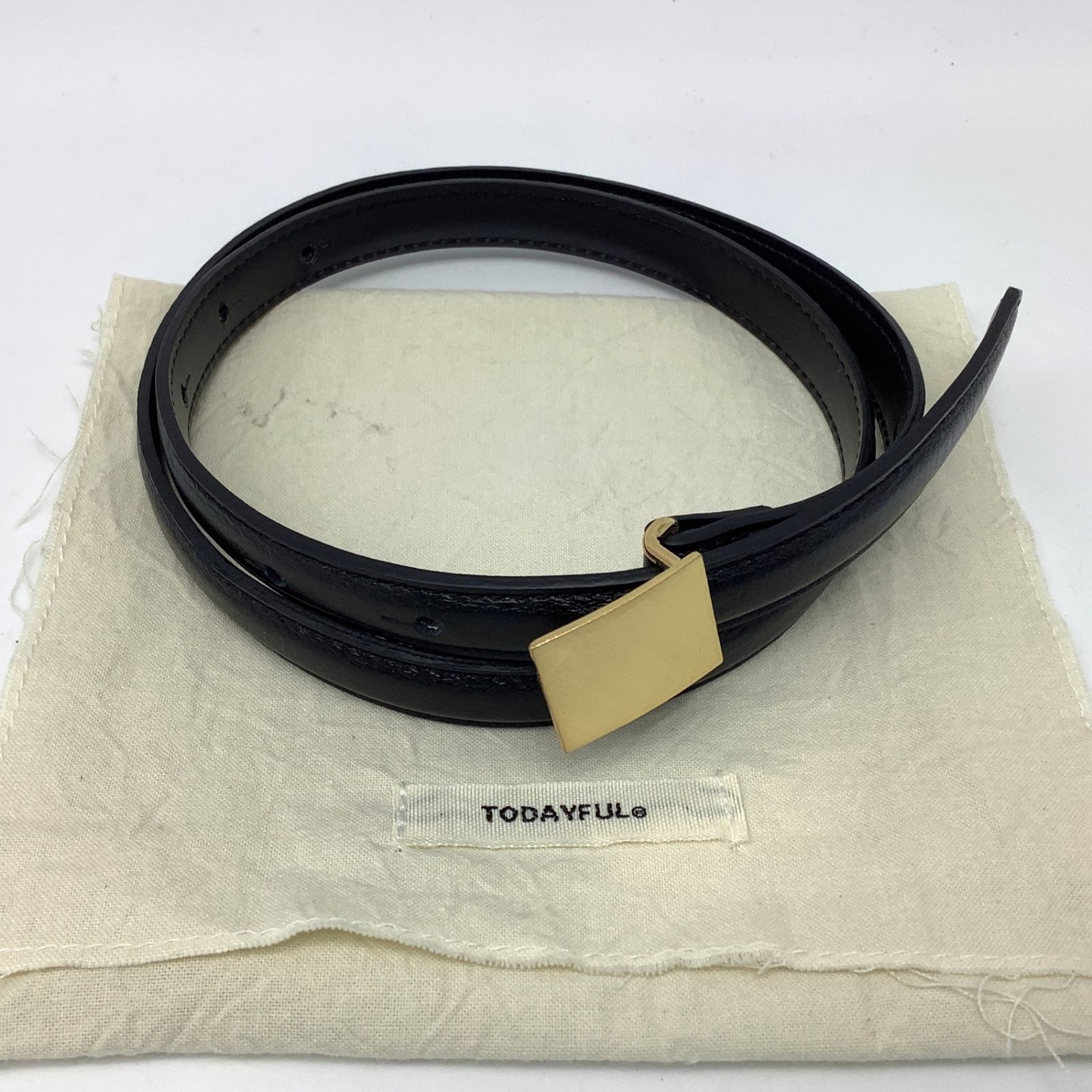 10089 【2025年モデル】TODAYFUL レザーベルト ブラック 全長86cm 幅