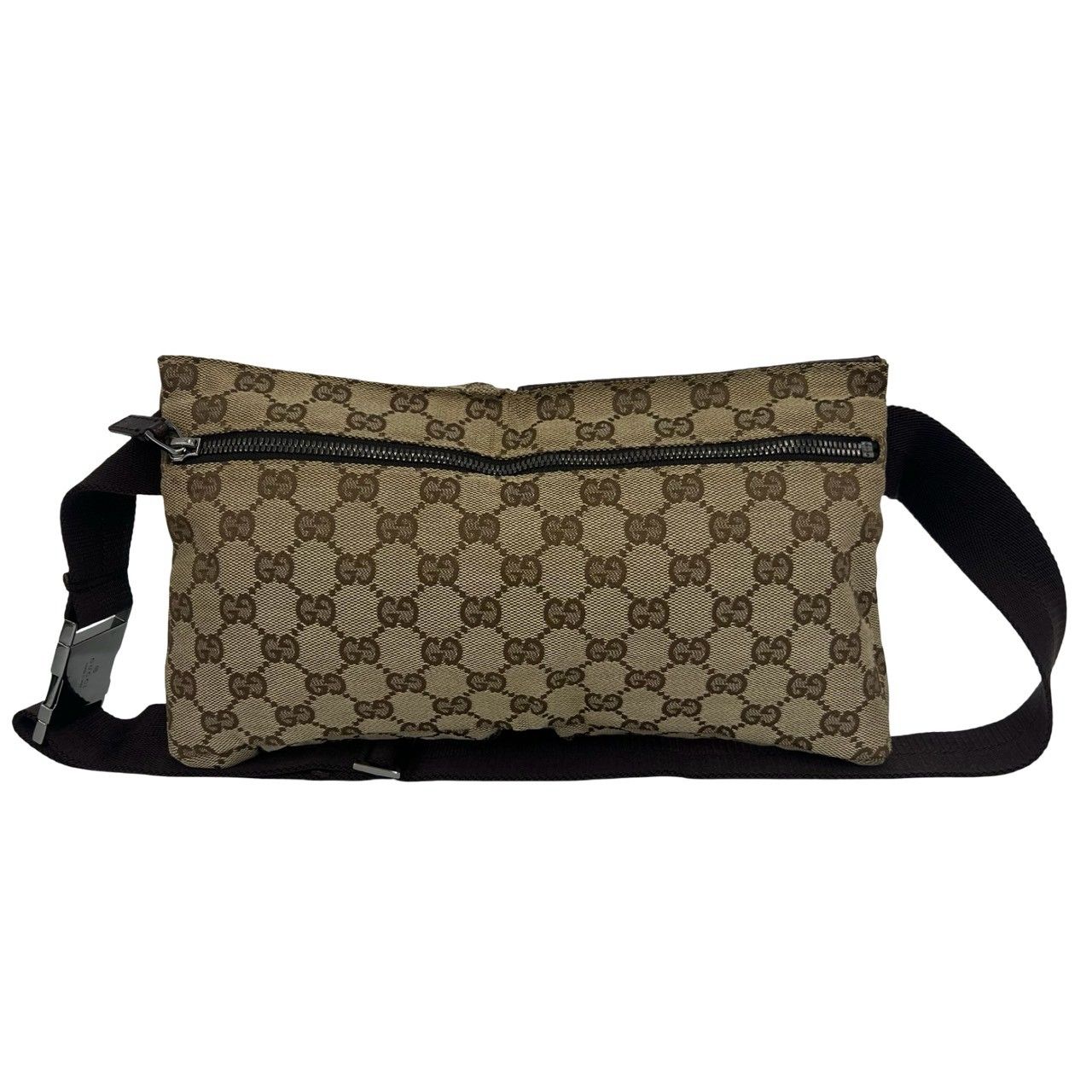 GUCCI made in italy ウエストポーチ 極 美品 希少品 GUCCI グッチ GG 柄 ロゴ キャンバス レザー 本革