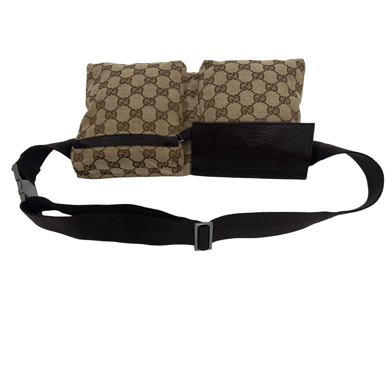 極 美品 希少品 GUCCI グッチ GG 柄 ロゴ キャンバス レザー 本革