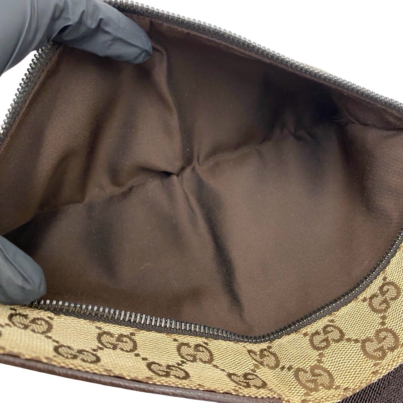 極 美品 希少品 GUCCI グッチ GG 柄 ロゴ キャンバス レザー 本革