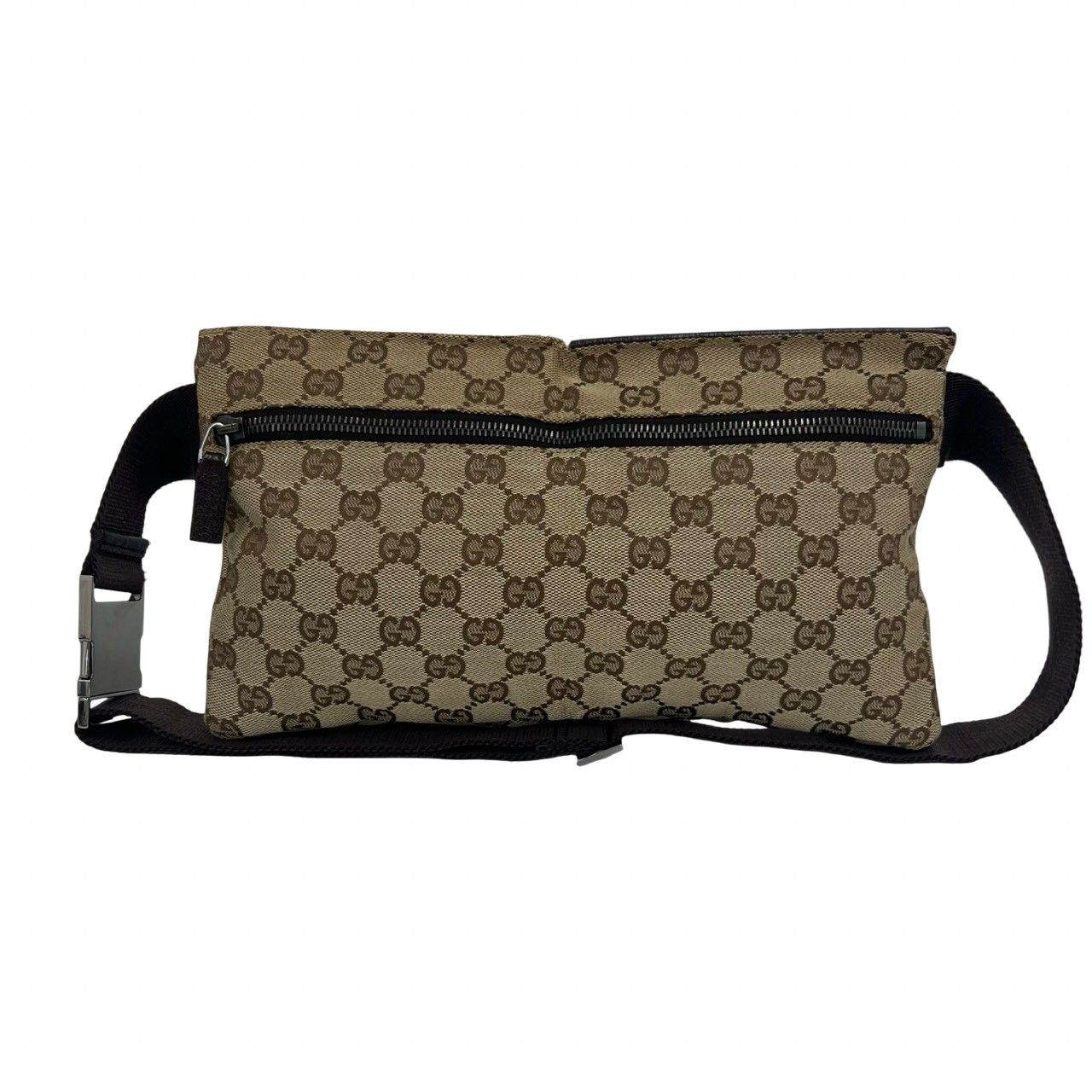 極 美品 希少品 GUCCI グッチ GG 柄 ロゴ キャンバス レザー 本革