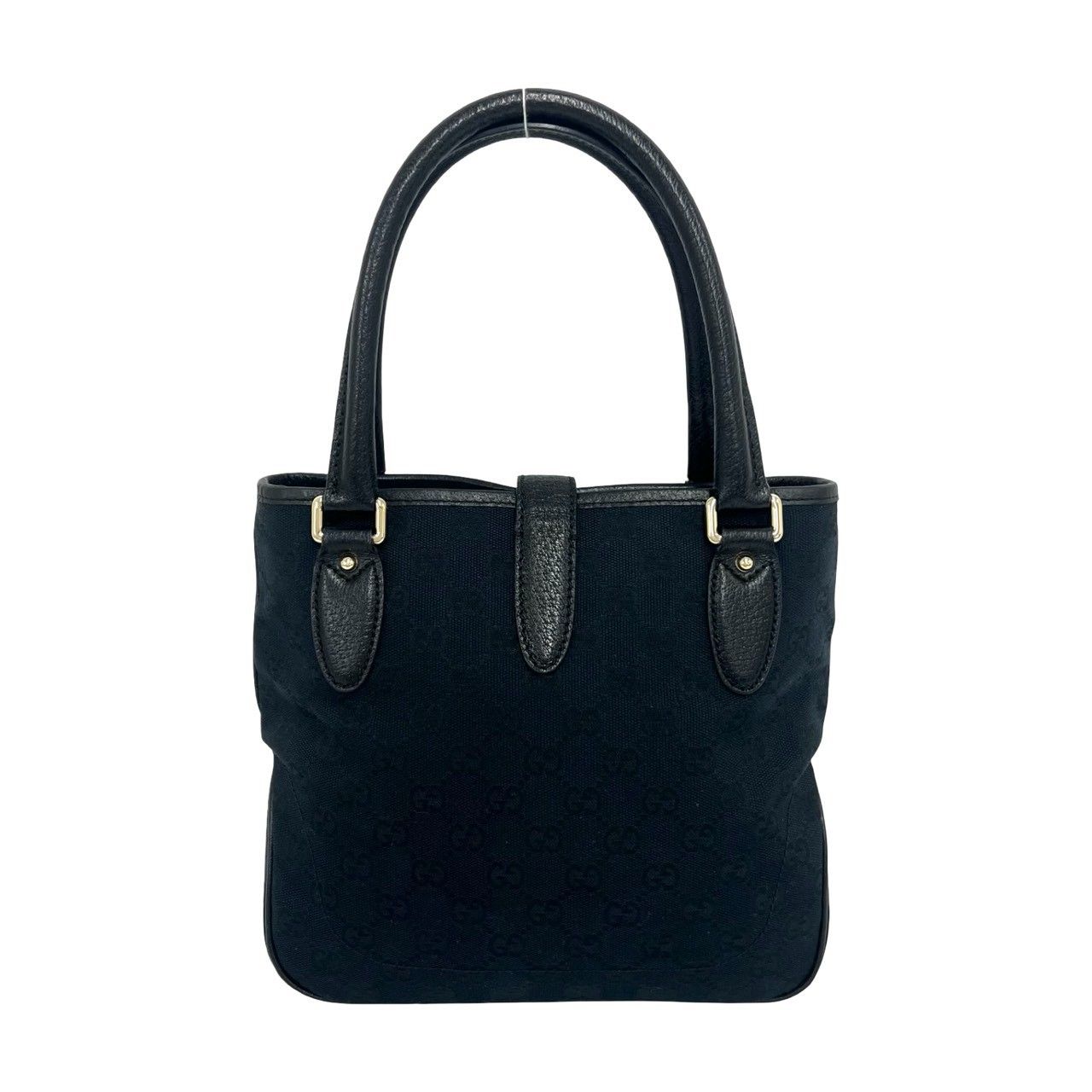 GUCCI GGキャンバス ブラック 極 美品 GUCCI グッチ ジャッキー 金具 GG 柄 キャンバス レザー 本革