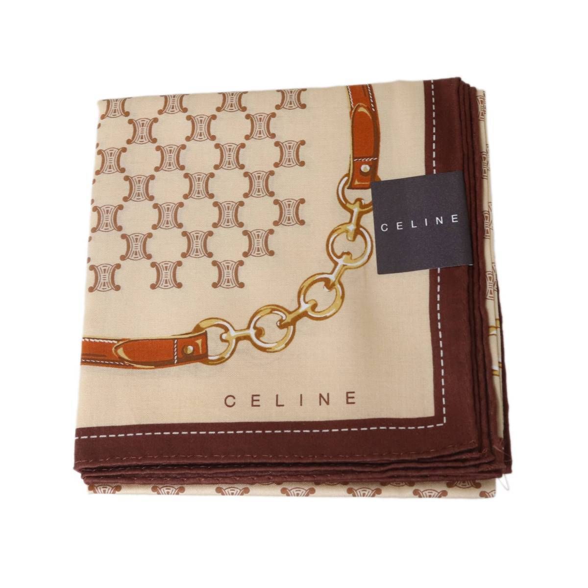 CELINE セリーヌ ハンカチ トリオンフ ＆ チェーン マカダム柄