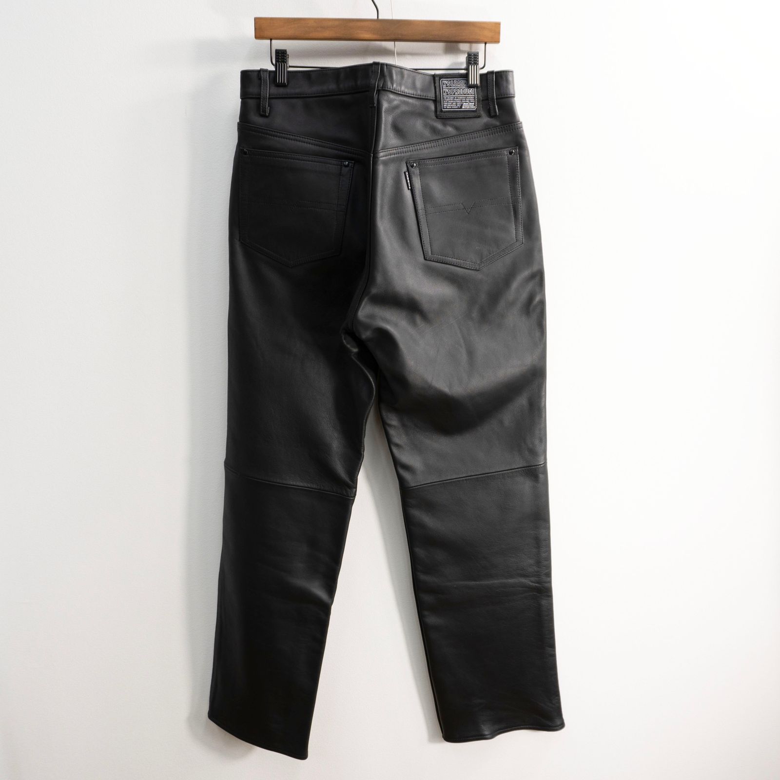 美品】KADOYA【レザーパンツ】33 ブラック カドヤ バイカー 26100269