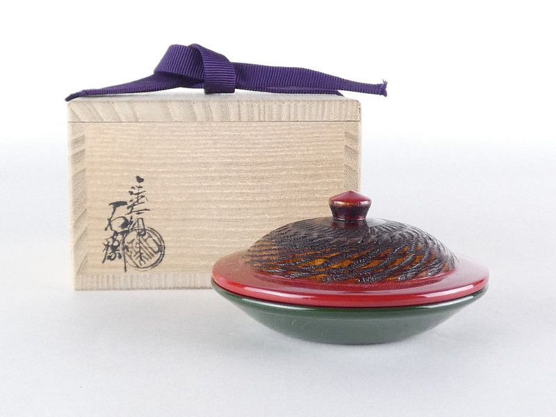 塗師 辻石斎 唐人笠香合 共箱 木製 保証品 /R732 - メルカリ