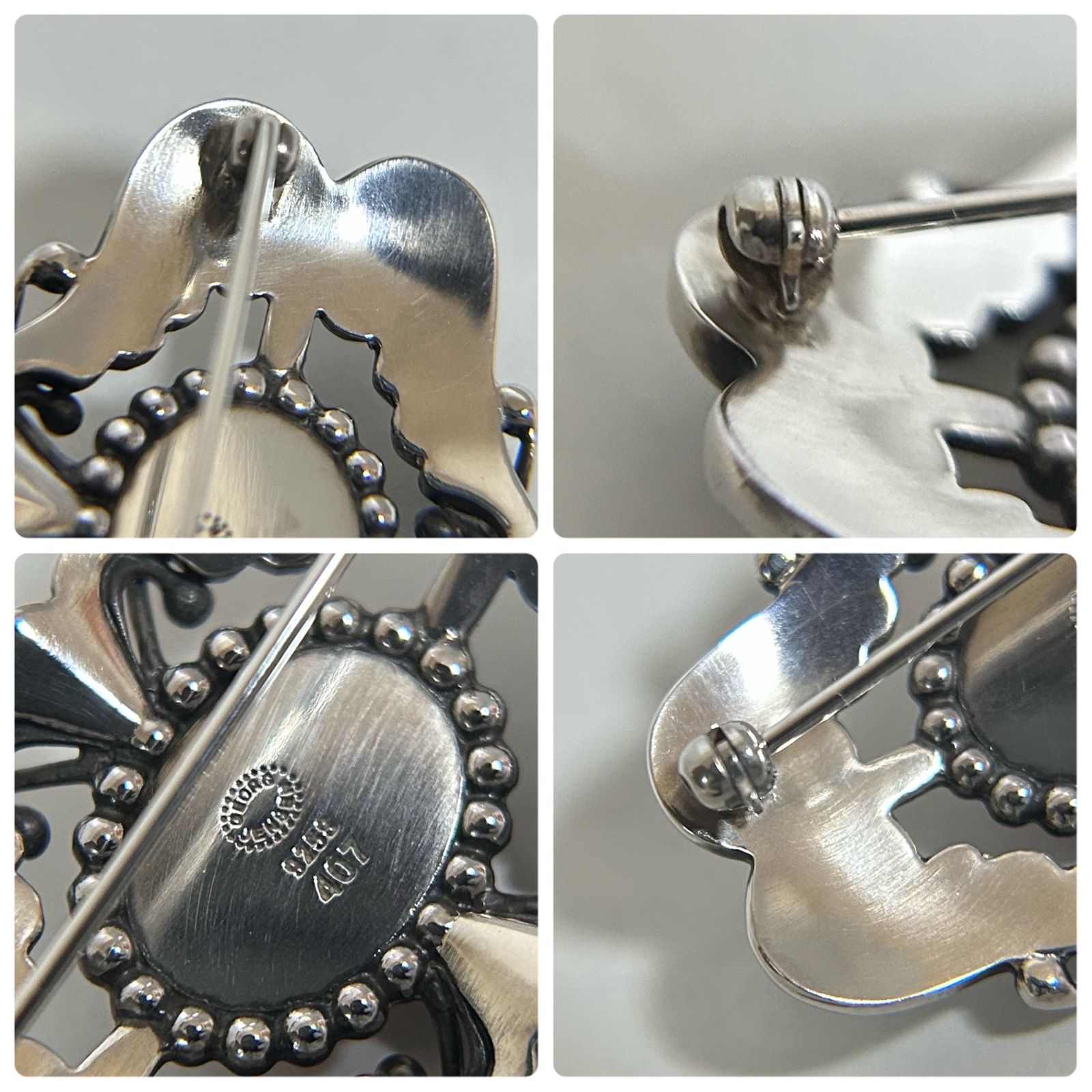 ジョージジェンセン ブローチ カーネリアン 407 Silver 925 Georg