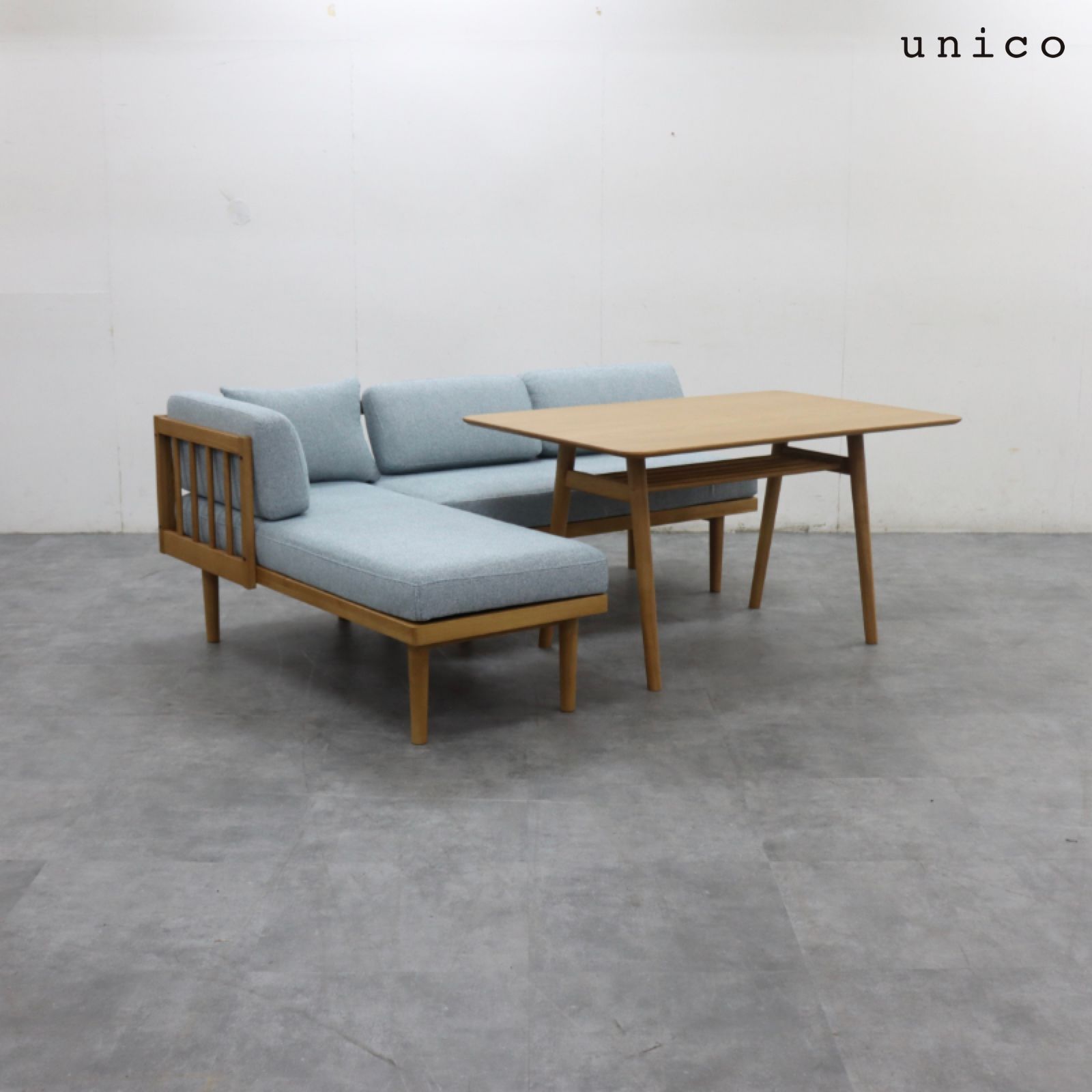 展示新同品 unico ウニコ KINNA キナ ダイニングテーブル＆ベンチ