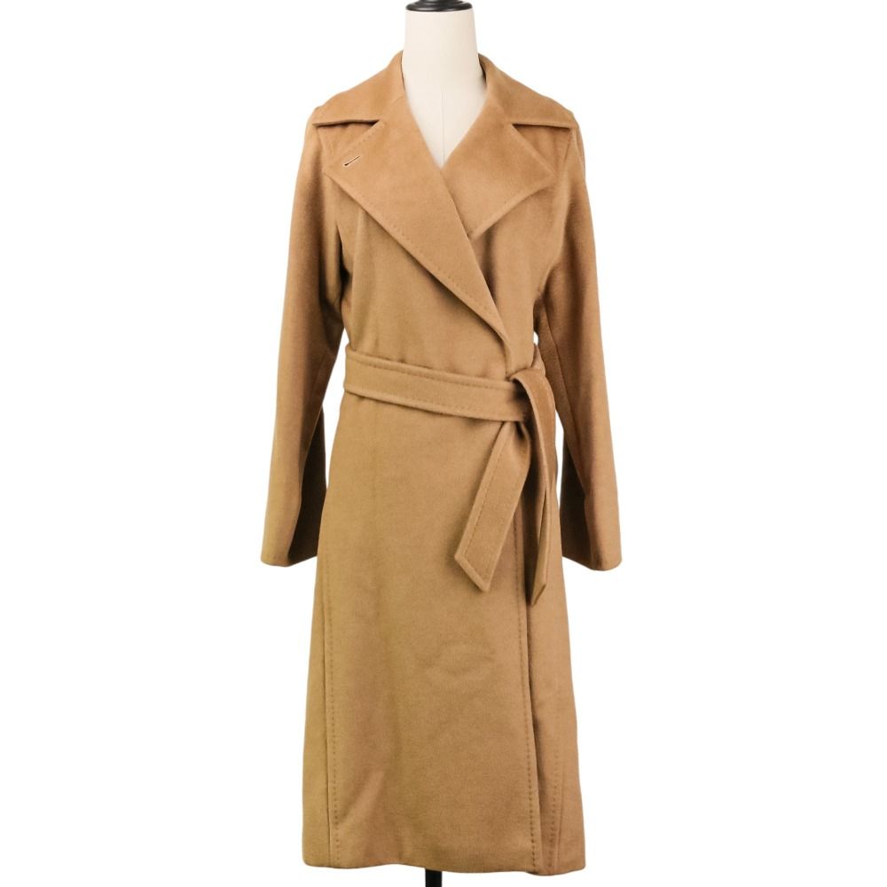 Max Mara マックスマーラ キャメル100％ マニュエラ ベルテッド アイコンコート 101613730 サイズ36 ブラウンベージュ レディース 秋 冬 中古 古着 USED 新品同様