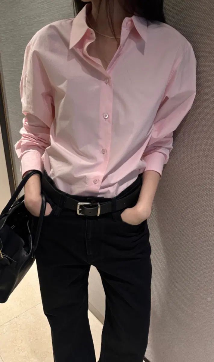 NEW YORKアトリエナインスタジオ ニタ シャツ ピンク NITA COTTON SHIRTS IN POWDERPINK