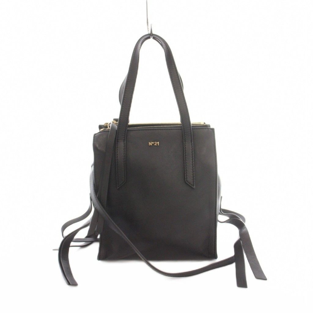 ヌメロヴェントゥーノ N°21 2WAY ハンドバッグ ショルダーバッグ レザー 黒 ブラック /MI ■GY18 14,839円
