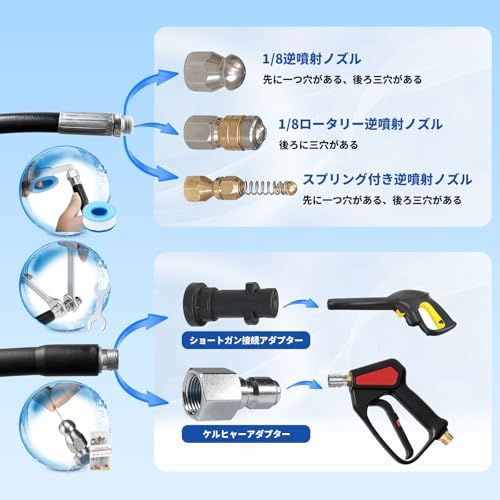 ☆新品☆【2025強化版】Akitsuba ケルヒャーパイプクリーニングホース