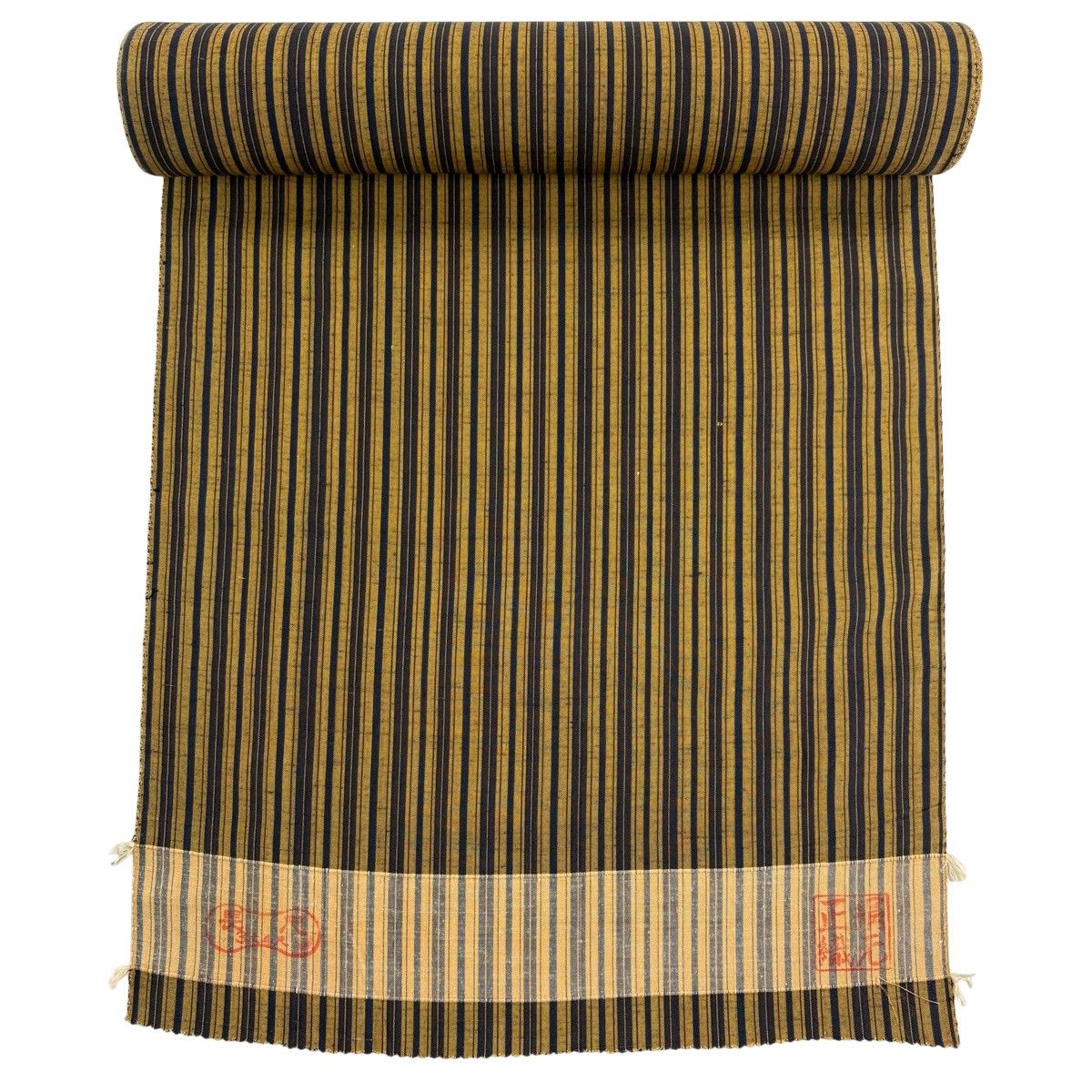 反物 秀品 紬 縦縞 茶色 正絹 【中古】 - メルカリ