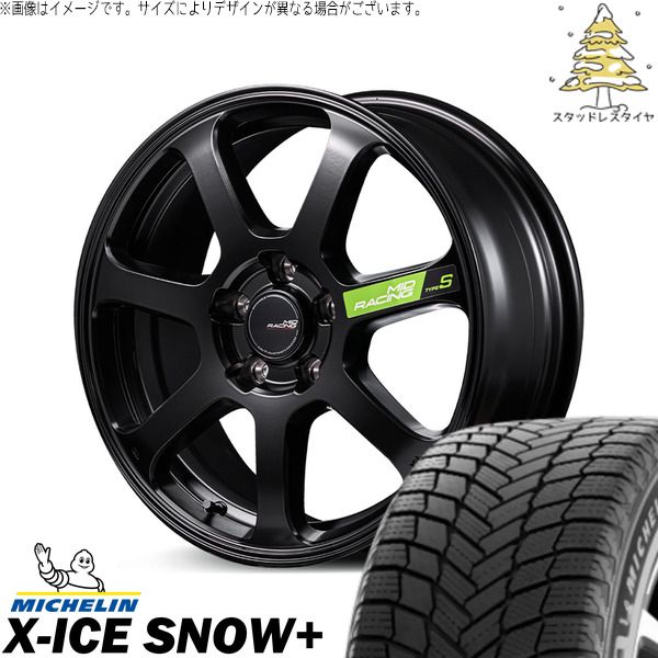 GN アウトランダー 235/60R18 スタッドレスタイヤ ホイール 4本セット | ミシュラン エックスアイス スノー+ × エムアイディー MIDレーシング R07 タイプS セミグロスブラック 18インチ 8J +45 5穴114.3