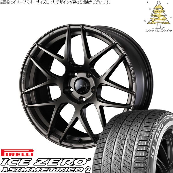 マツダ6 C28セレナ 225/55R17 スタッドレスタイヤ ホイール 4本セット | ピレリ アイスゼロアシンメトリコ2 × ウェッズ ウェッズスポーツ SA27R EJブロンズ 17インチ 7J +48 5穴114.3