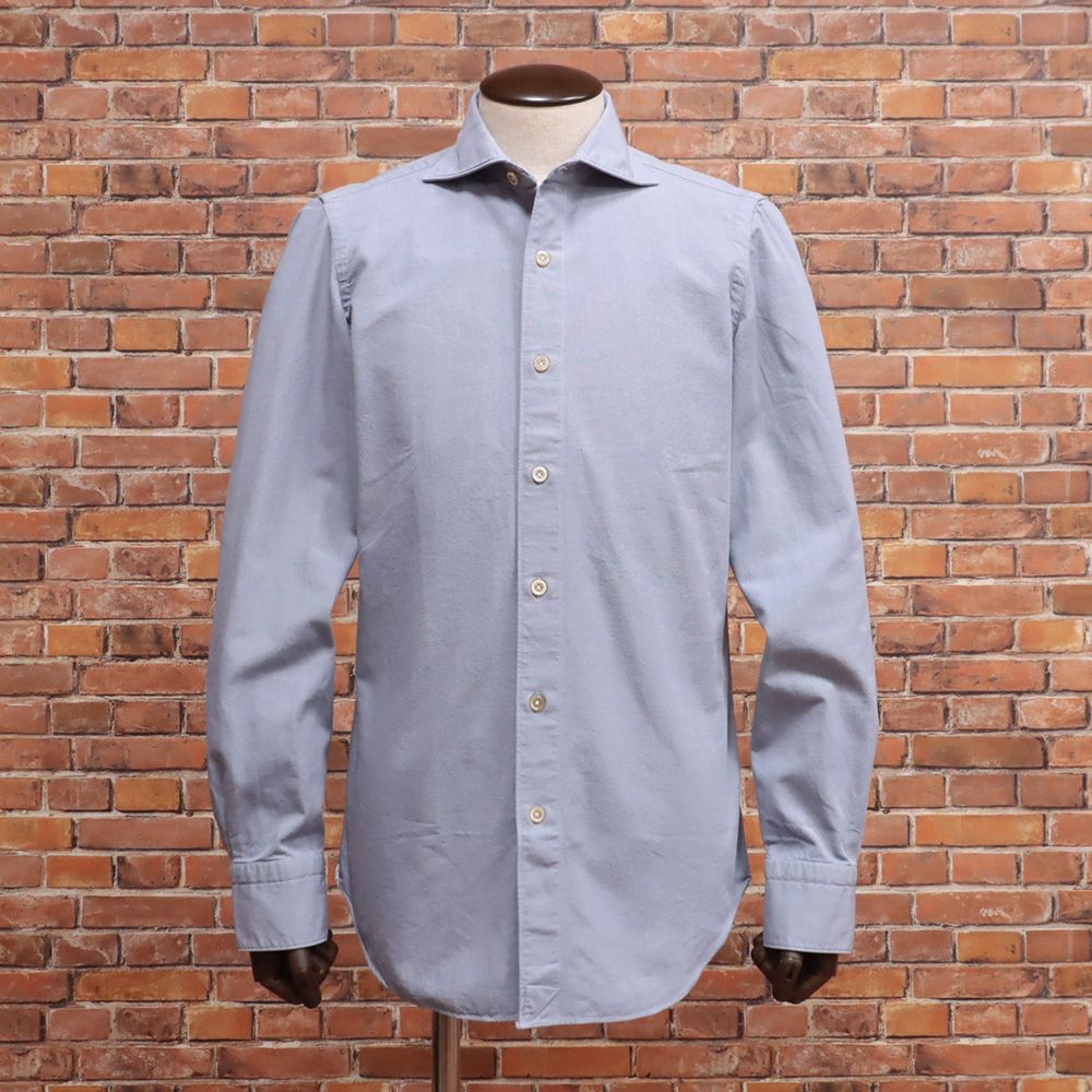 24AW Finamore 42cm イタリア製シャツ TOKYO46 990038 SIMONE 定番 きれいめ フィナモレ 長袖 紺 ネイビー mb107